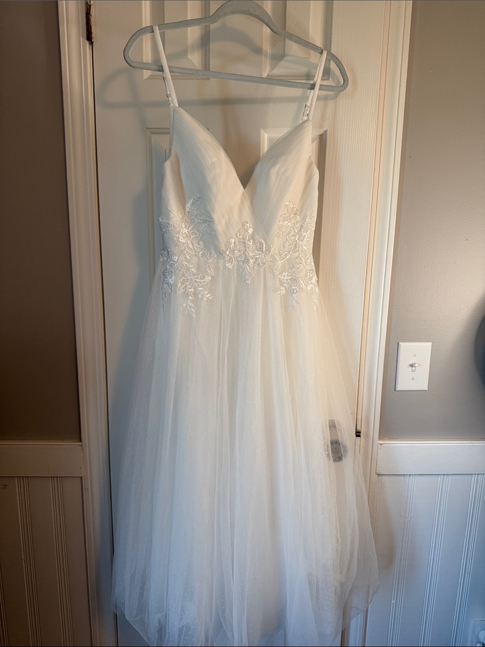 Azazie White Bridal Dress with Sheer Tulle (23)